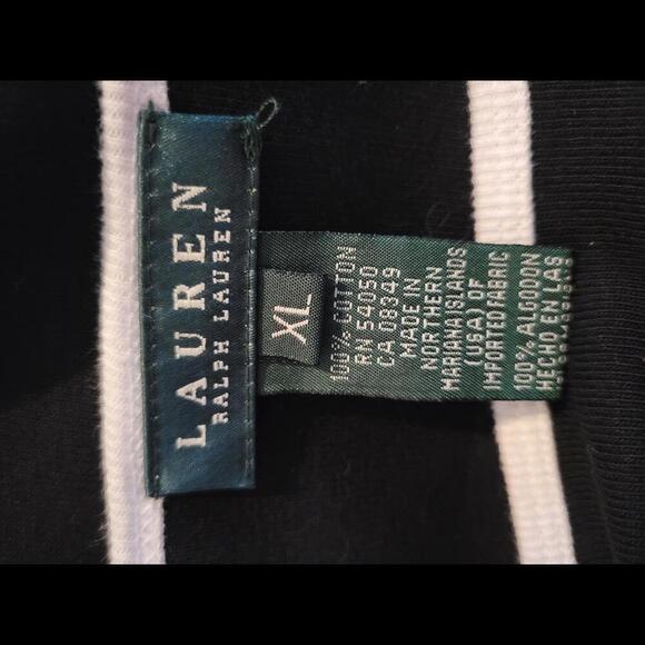 Vintage 90s Lauren Ralph Lauren XL black with white detailing maxi knit dress - Picture 4 of 5